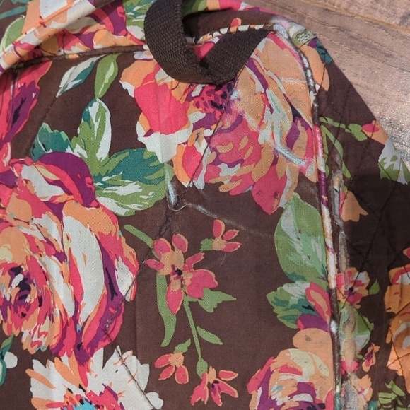 Vera Bradley Floral backpack. Pink and brown floral backpack. - Picture 5 of 11